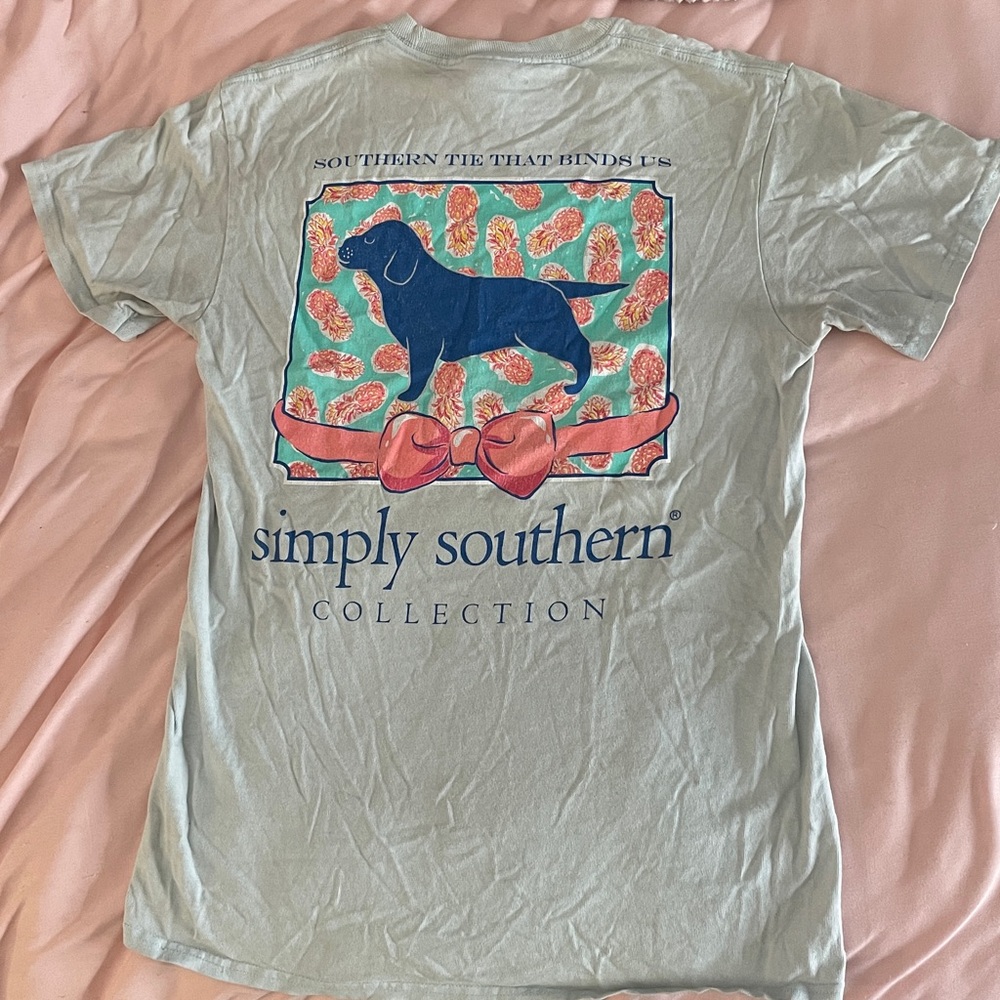 Simply Southern Blue and Pink Dog Tee